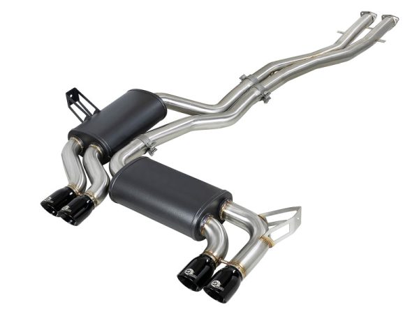 aFe MACH ForceXP 2.5 IN 304 Stainless Steel Cat-Back Exhaust System w  Black Tips 01-06 BMW M3 (E46) Supply