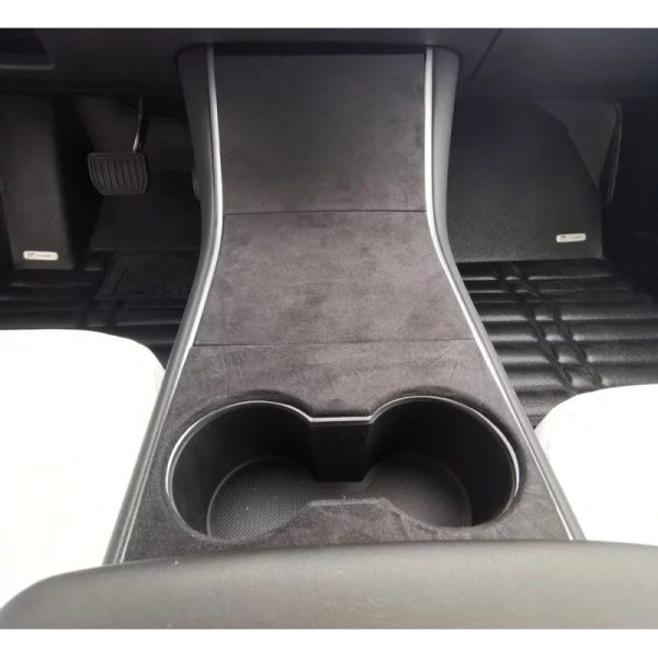 Alcantara Center Console Overlay for Tesla Model 3 2017-2020 Online Sale - Image 3