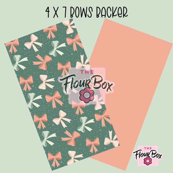 Bows Cookie BOX Backer - 4  x 7  Rectangle - 25 BACKERS For Cheap