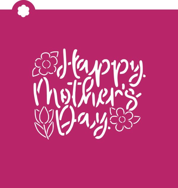 Happy Mother s Day Floral Stencil Online now