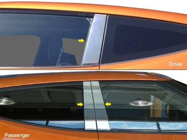 QAA Chrome Pillar Posts For 2013-2017 Hyundai Veloster - 3-door Hatchback For Discount