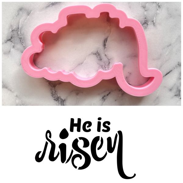 He is Risen Plaque Cookie Cutter with Stencil ONLY Cheap - Image 5