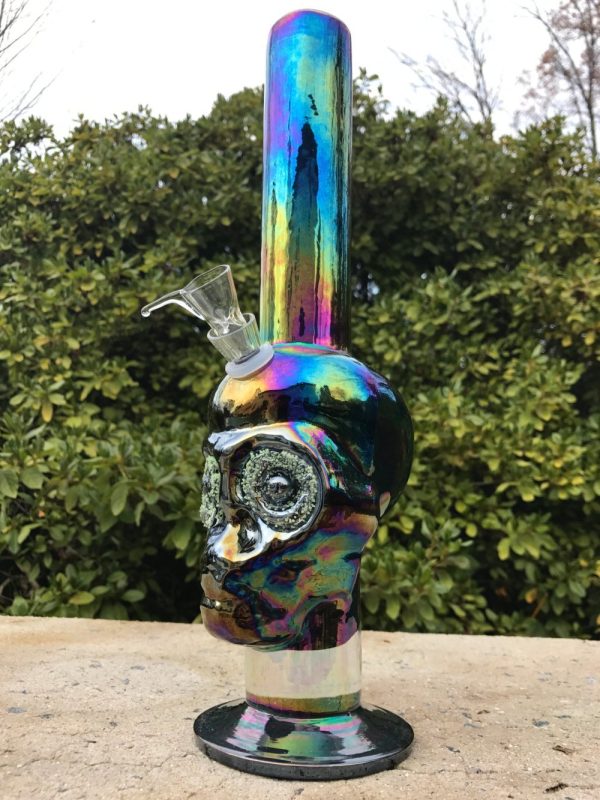 Fumed Black Skull with Glow in the DARK EYES For Sale - Image 5