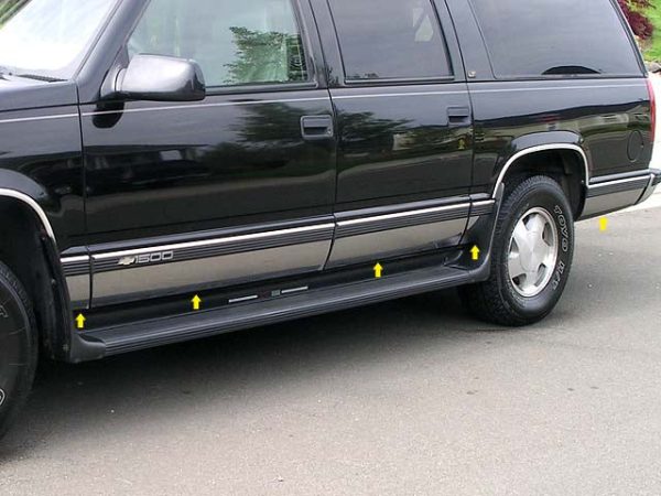 QAA Chrome Rocker Panels For 1992-1999 Chevrolet Suburban - 2-door SUV NO Flares Online Hot Sale