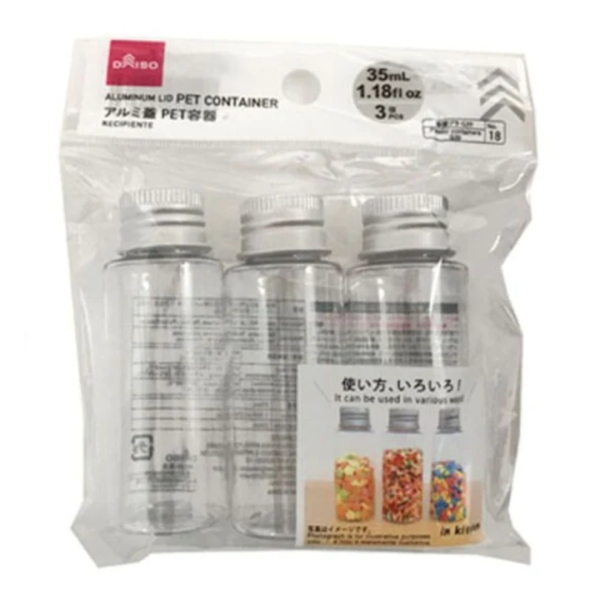 ALUMINUM LID PET CONTAINER 35ML 3PCS on Sale