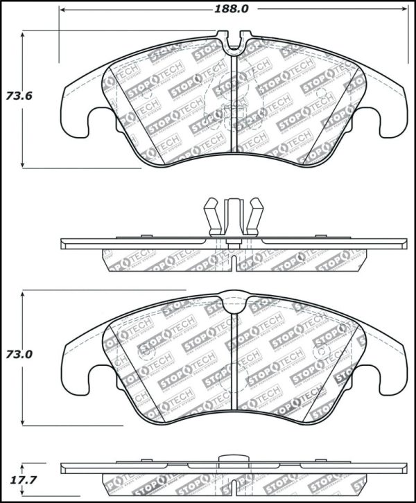 StopTech Performance 08-10 Audi A5   10 S4   09-10 Audi A4 (except Quattro) Front Brake Pads Sale